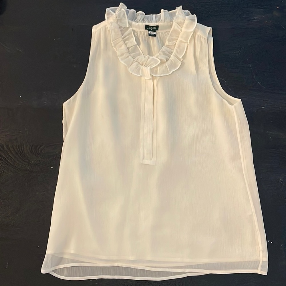 J Crew Outlet White Polyester Shirt